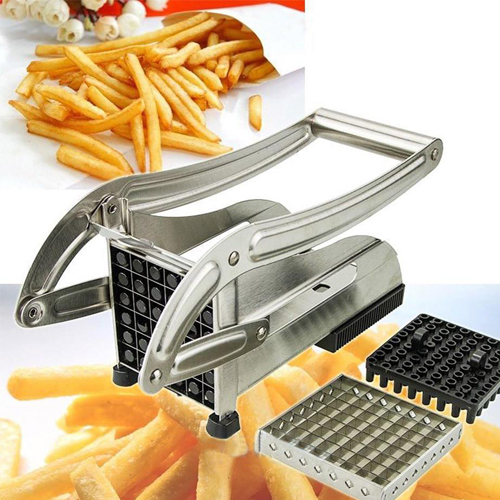 Potato Cutter Slicer Stainless Steel French Fry Chopper With 2 Blades For Vegetable